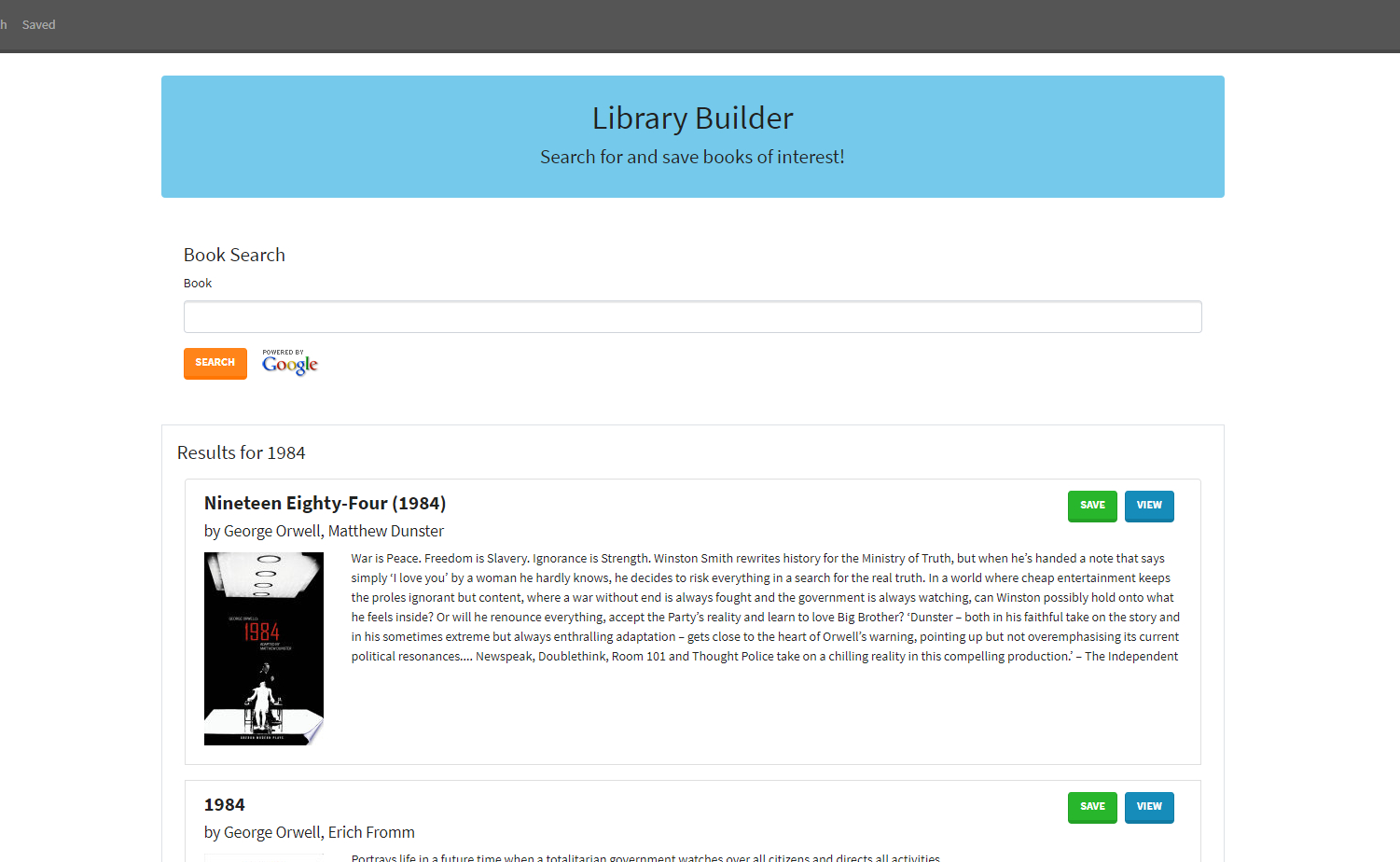 library builder screenshot